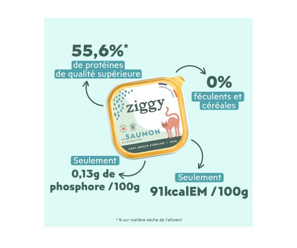 Pâtée Chat Adulte Stérilisé Saumon Sans Céréales 4x100g – Image 3