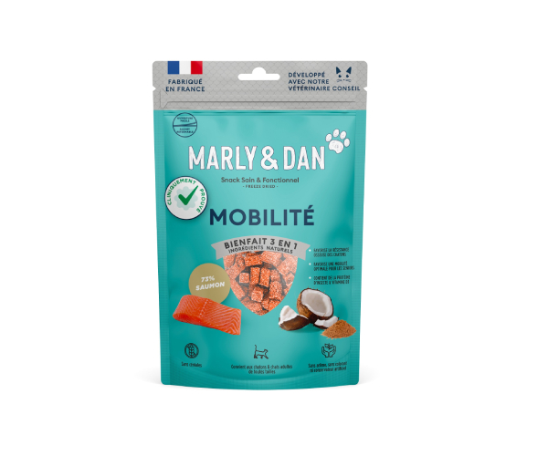 Friandise Lyophilisée "Mobilité" pour chat sans céréales - Marly & Dan