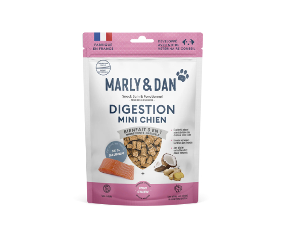 Friandises tendres bouchées "Digestion" pour mini chien sans céréales - Marly & Dan