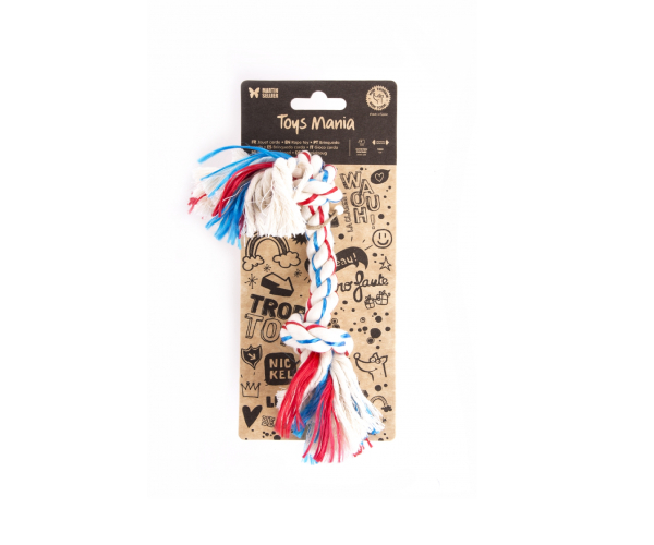 Jouet corde tricolore chien