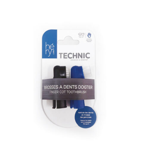 Brosse à dents doigtier pour chien et chat - Lot de 2