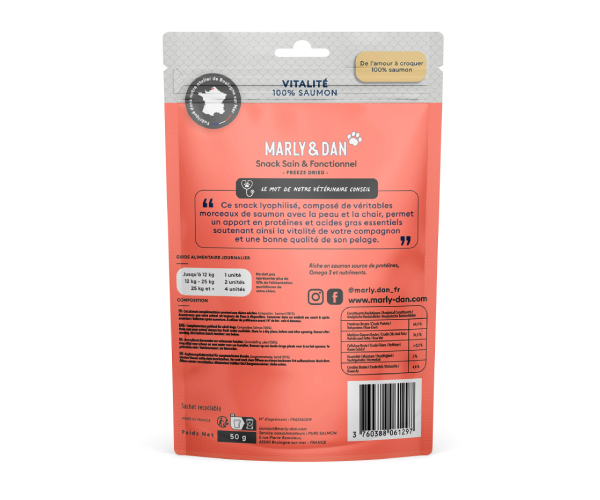 Friandise Vitalité 100% saumon sans céréales pour Chien