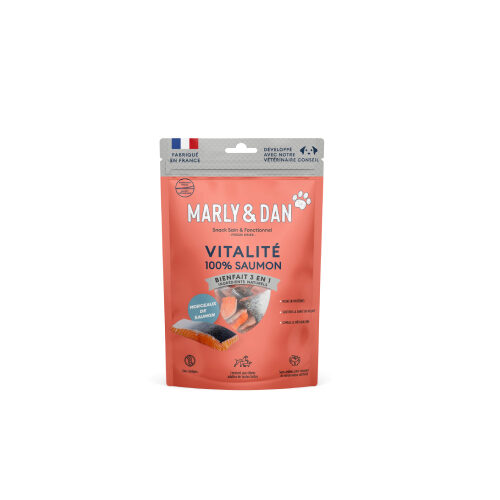 Friandise Vitalité 100% saumon sans céréales pour Chien, Marly & Dan