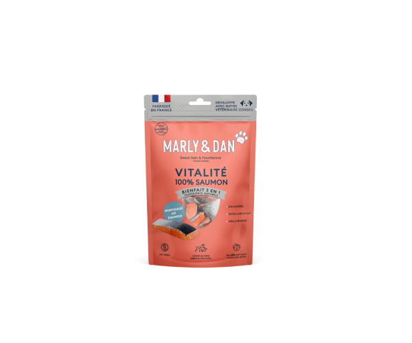Friandise Vitalité 100% saumon sans céréales pour Chien, Marly & Dan