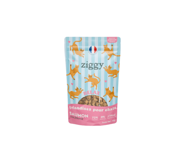 Friandise chat Relax Saumon et Valériane 40g, Ziggy