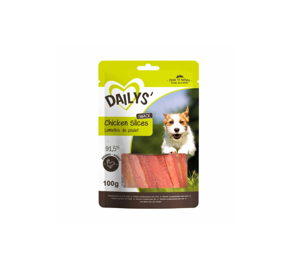 Friandises 100% Naturelles Tendres Lamelles de Poulet pour chien
