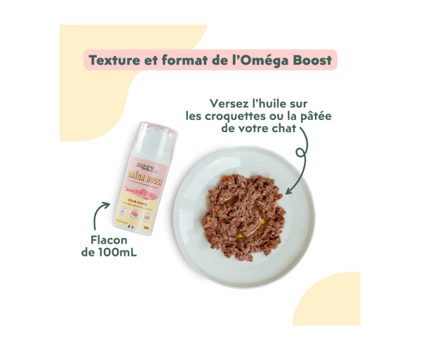 Huile Oméga Boost pour chat au Poissons et Algues complement alimentaire