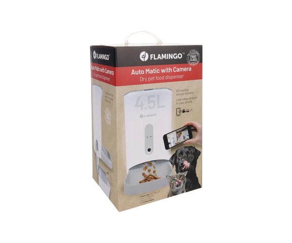 Distributeur Automatique croquette chien et chat Camera Omega Blanc 4.5L Emballage - Dakar