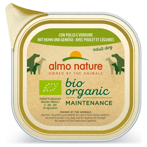 Pâtée Chien adulte Bio Organic Maintenance avec Poulet et Légumes