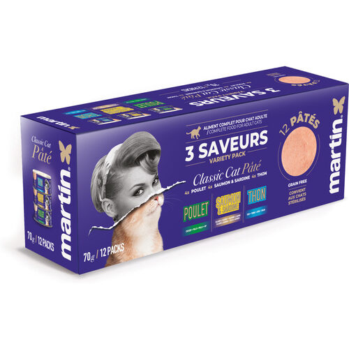 Pâtée Chat Sans Céréales 3 Saveurs, 12 x 70 g, Dakar , Sénégal
