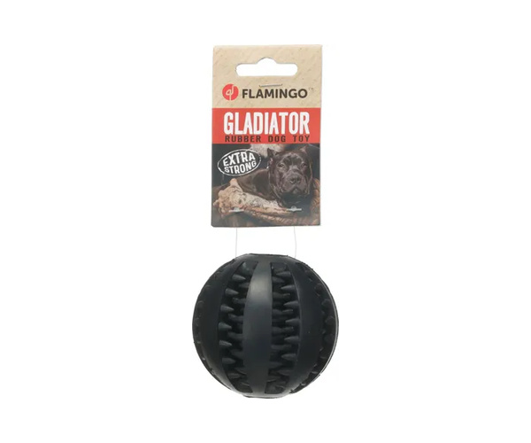 Balle à Friandises Chien Caoutchouc Gladiator Noir, 8 cm – Image 2